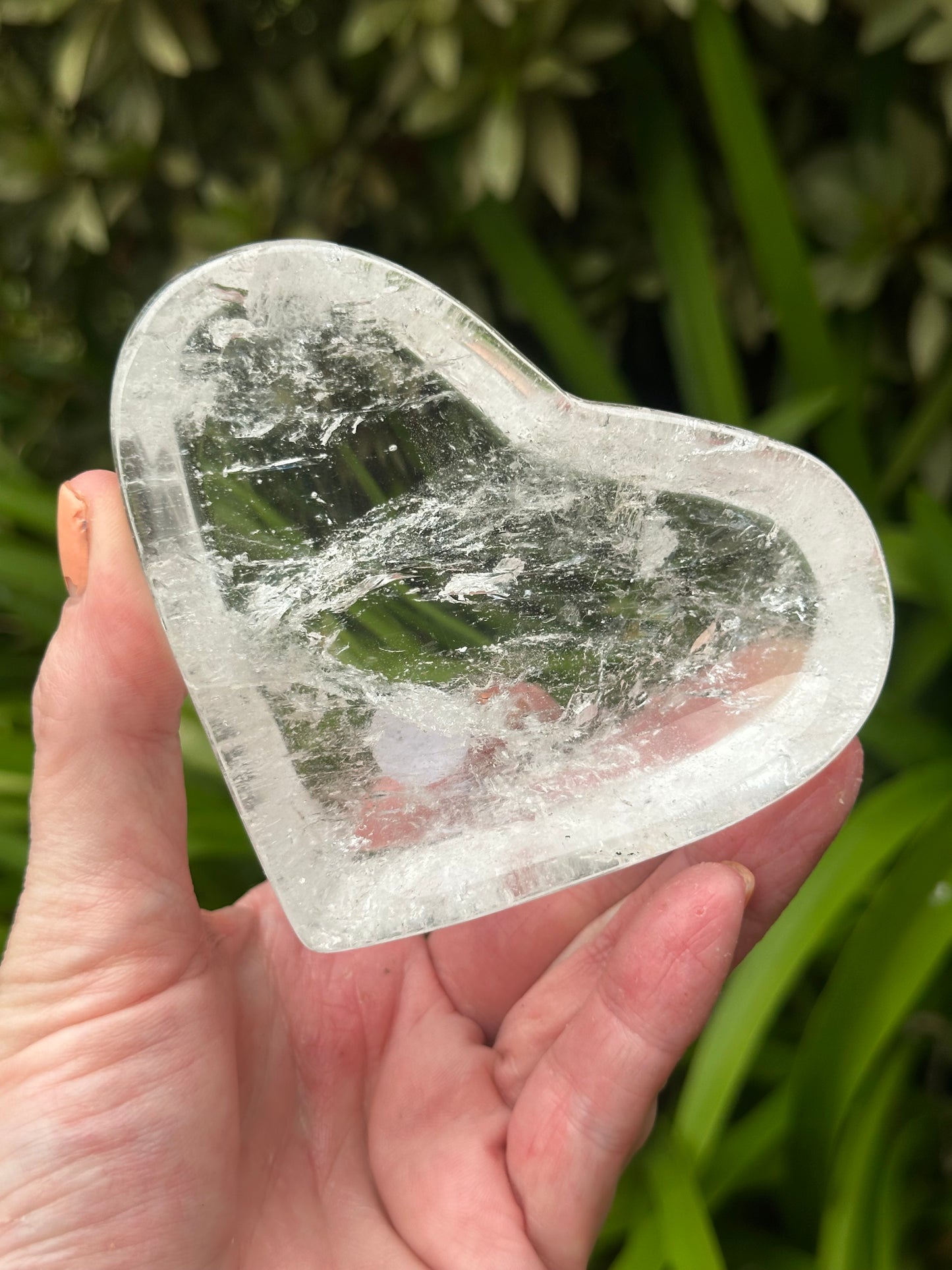 CLEAR QUARTZ HEART BOWL
