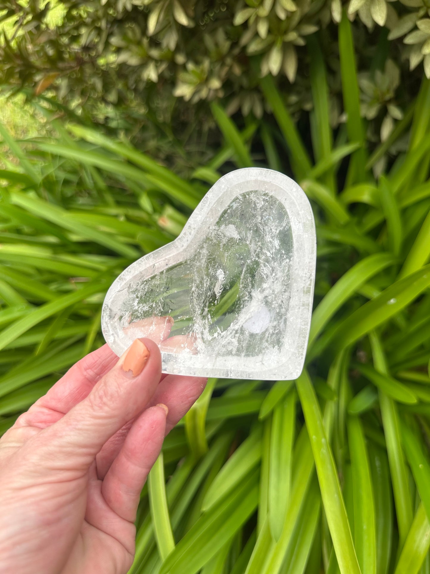 CLEAR QUARTZ HEART BOWL