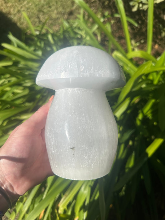 Large SELENITE MUSHROOM LAMP