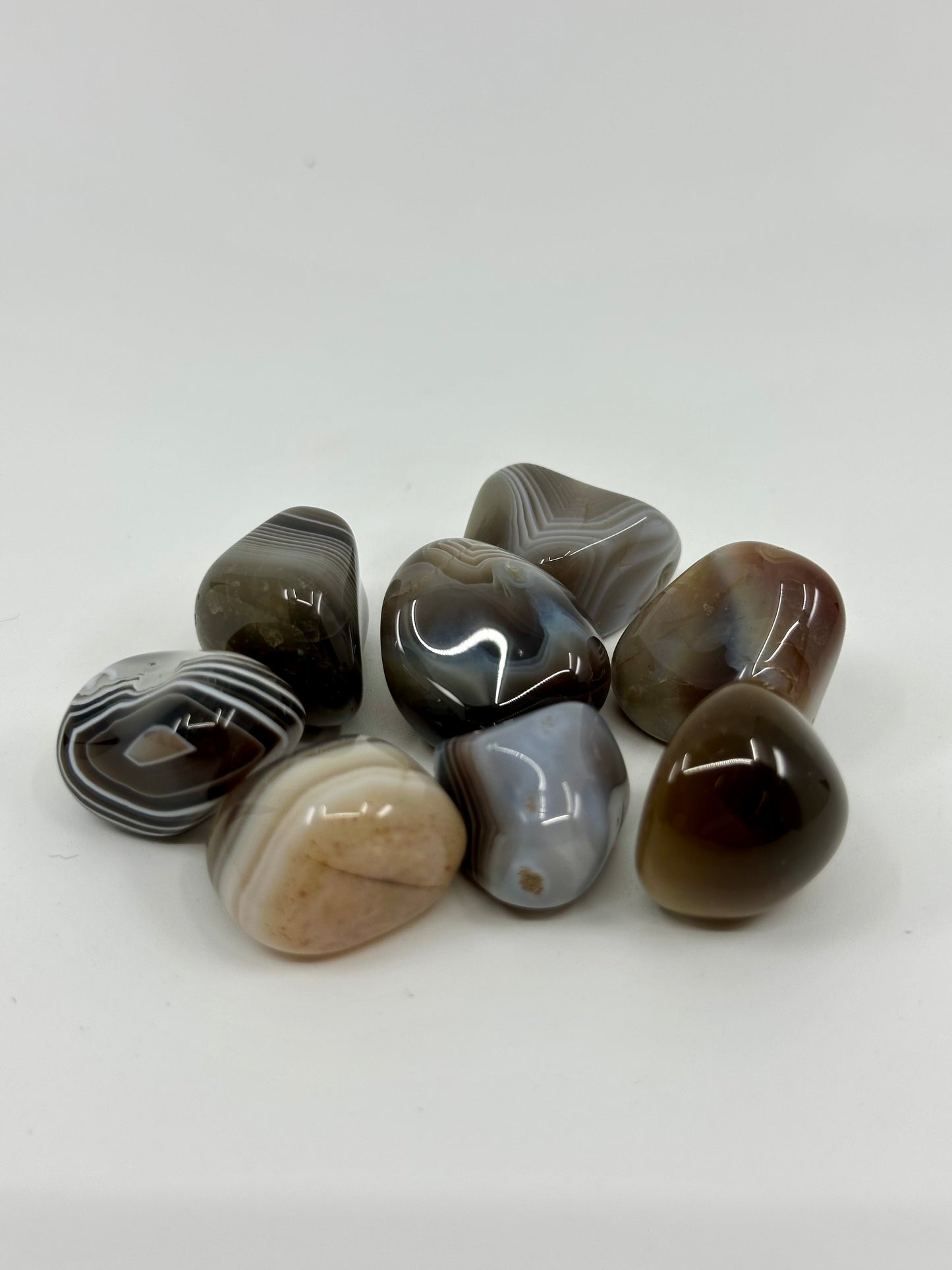 TUMBLES - Obsidian, Yooperlite, Hematite, Agate Slice, Garden Quartz, Golden Rutile, Agate, Botswana Agate, Smoky Quartz