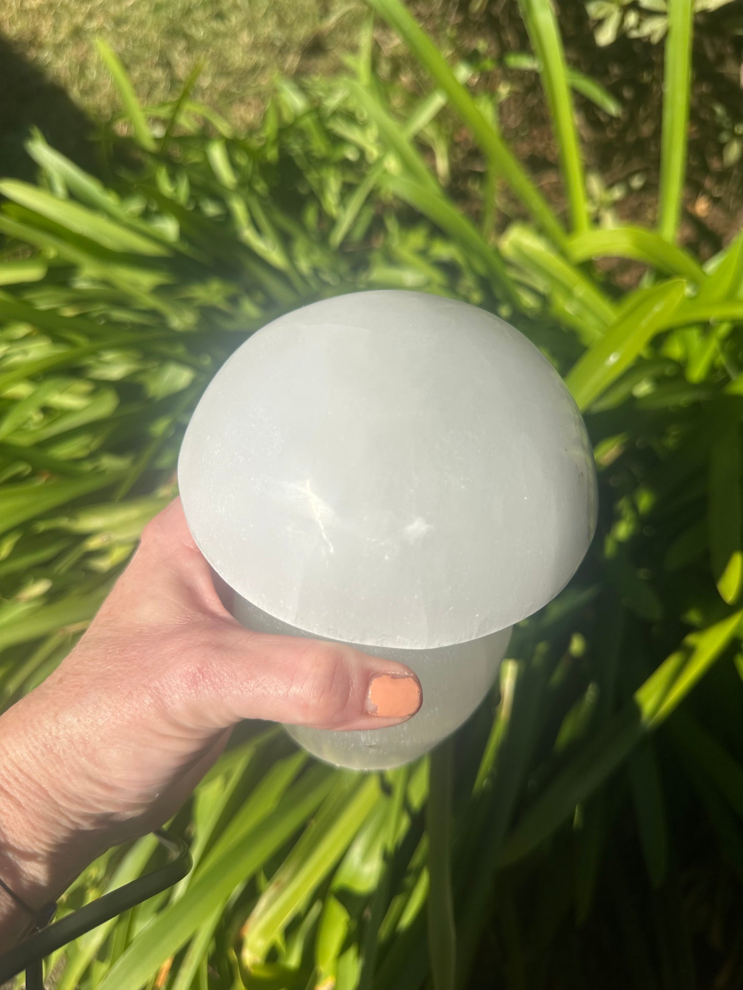 Large SELENITE MUSHROOM LAMP