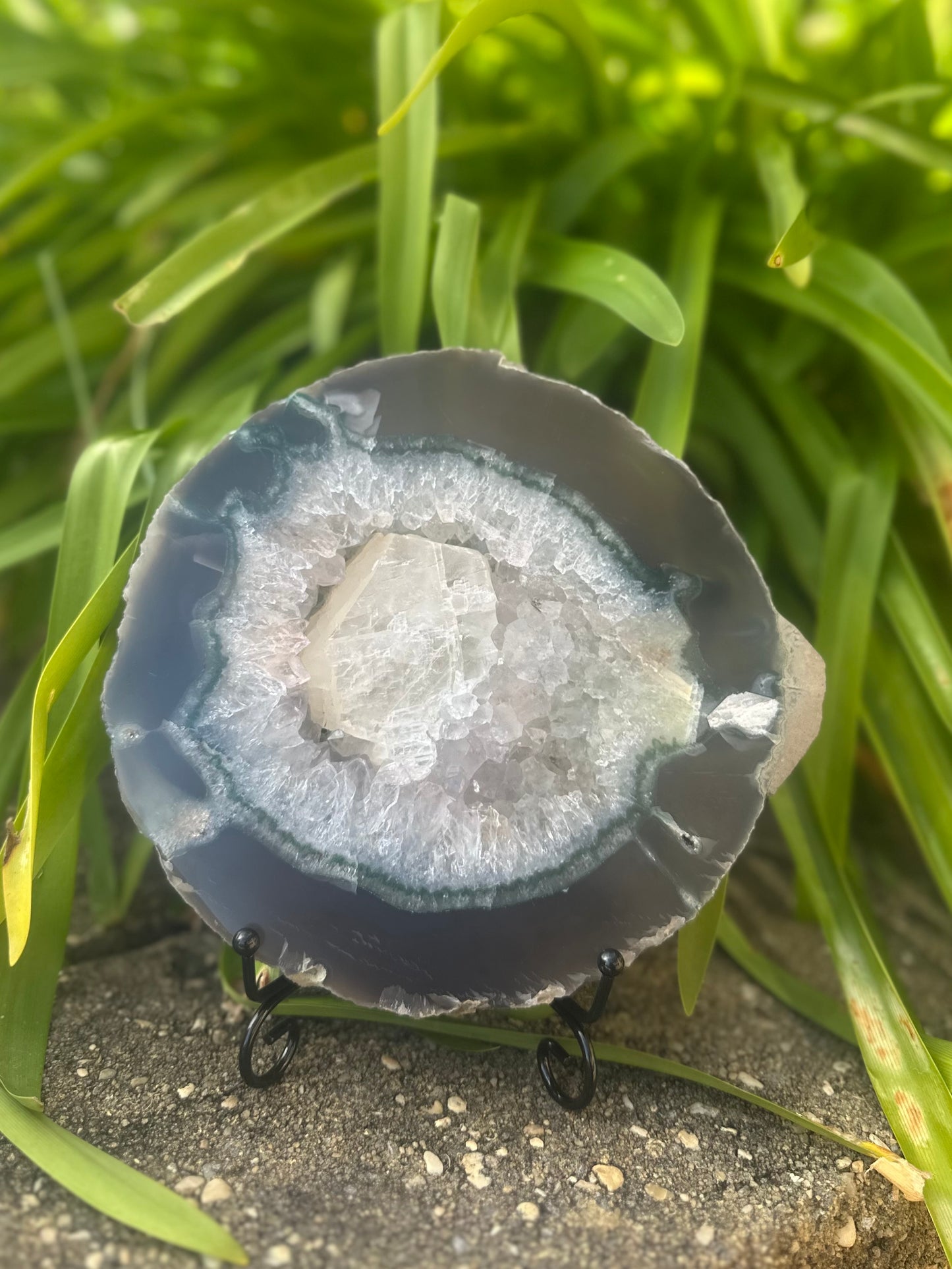 Huge AGATE SLICE with Calcite Inclusion