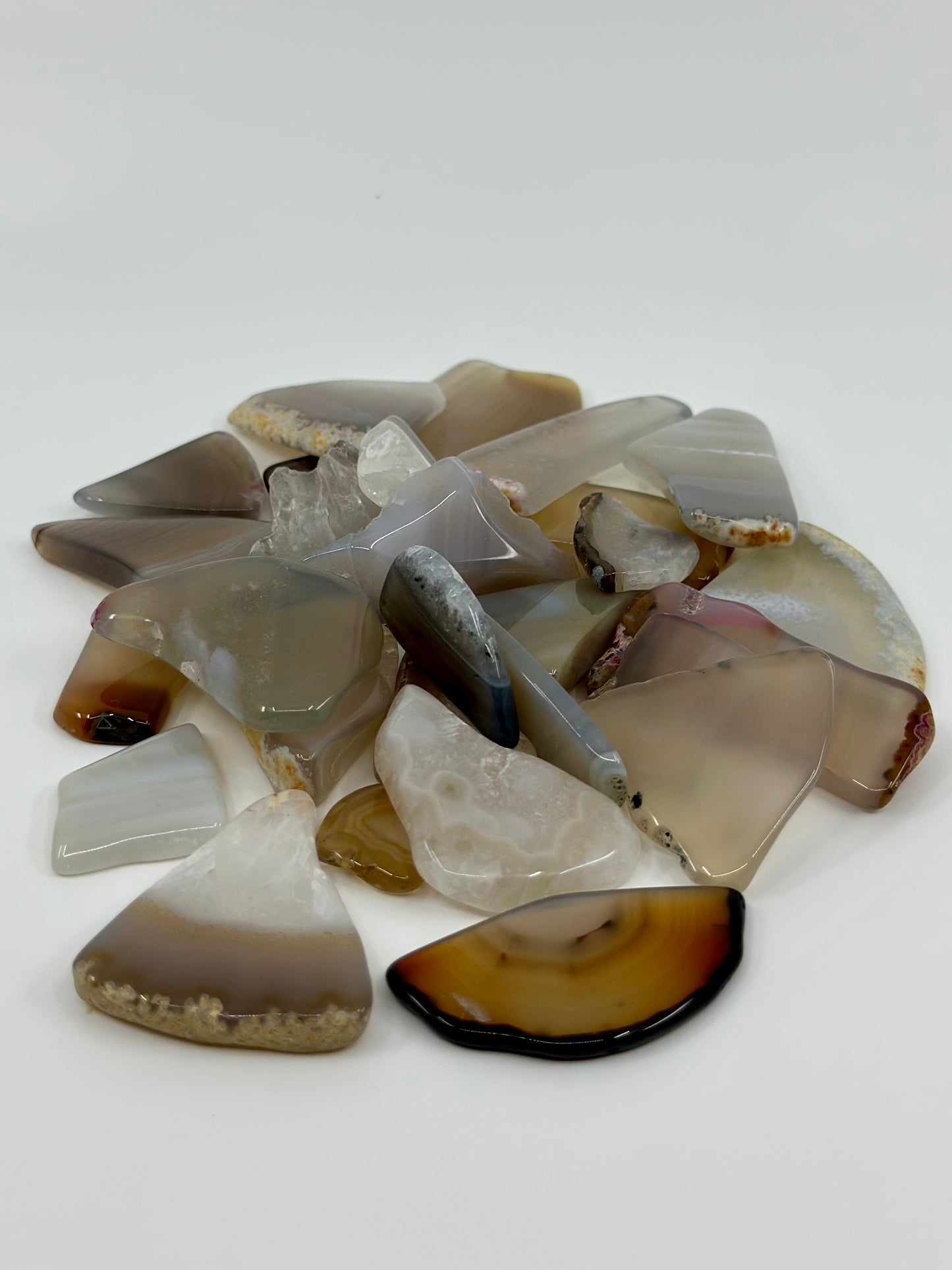 TUMBLES - Obsidian, Yooperlite, Hematite, Agate Slice, Garden Quartz, Golden Rutile, Agate, Botswana Agate, Smoky Quartz