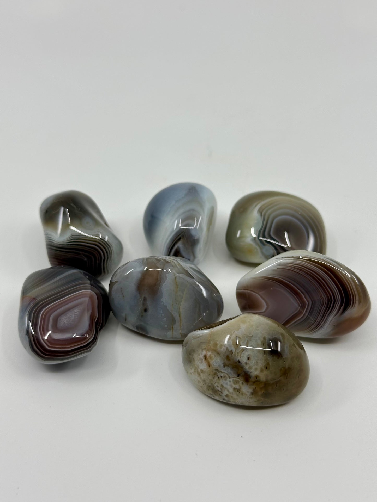 TUMBLES - Obsidian, Yooperlite, Hematite, Agate Slice, Garden Quartz, Golden Rutile, Agate, Botswana Agate, Smoky Quartz