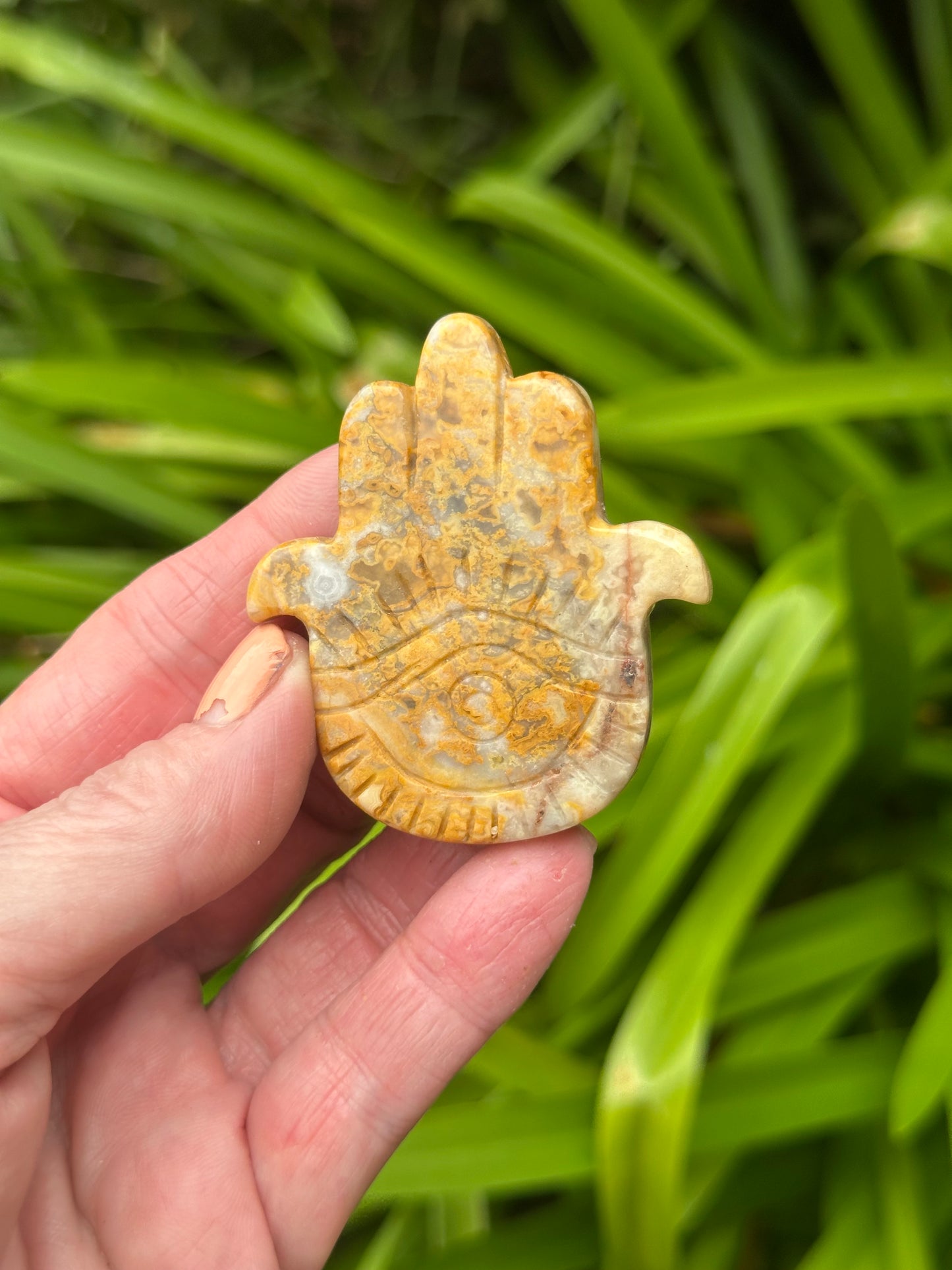 Crystal Carved HAMSA HANDS