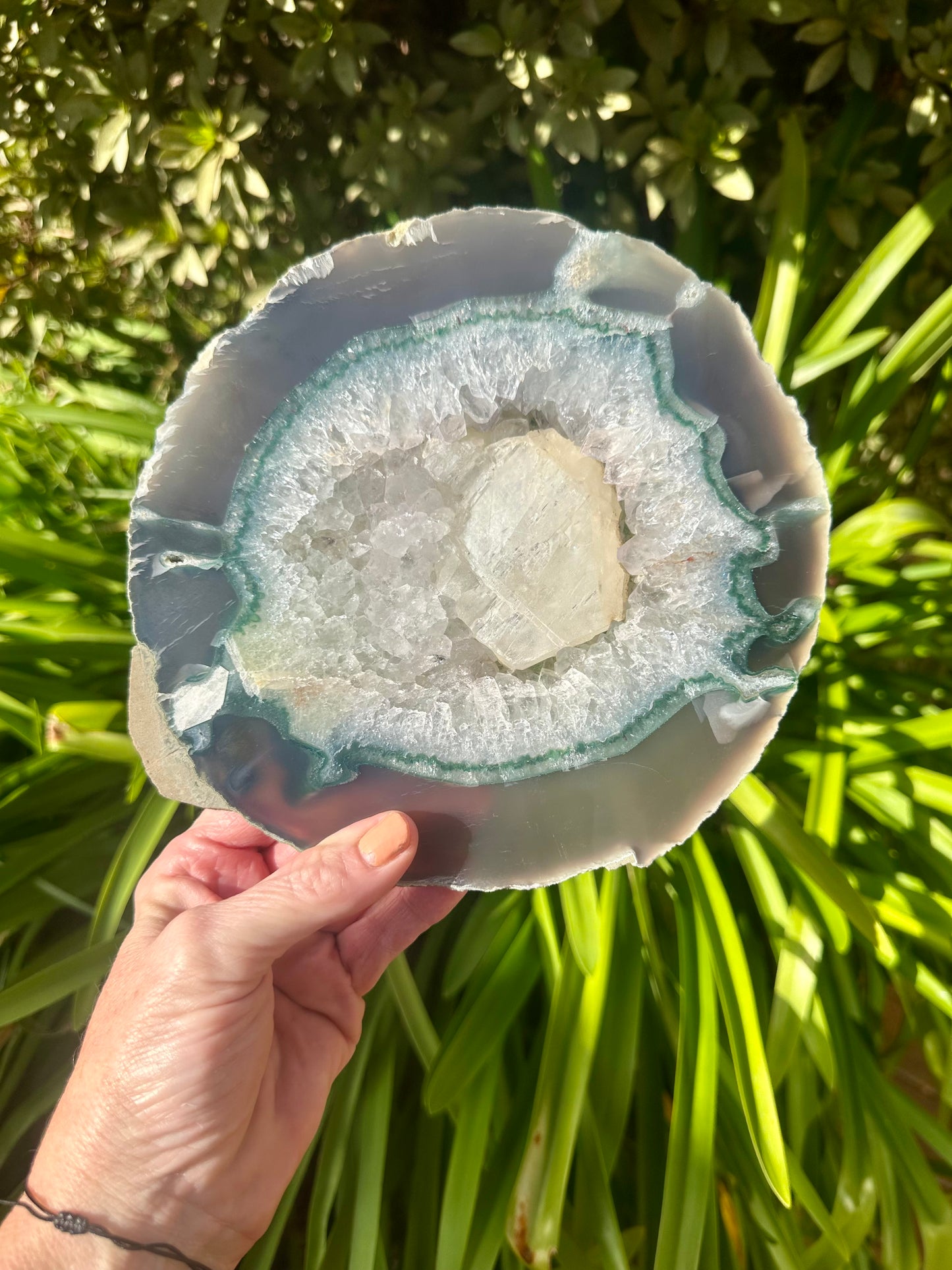 Huge AGATE SLICE with Calcite Inclusion