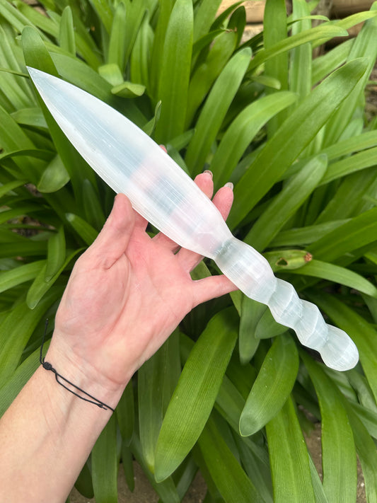 SELENITE DAGGERS - Large and Small avail - Genuine Crystal - Flashy - Cleansing