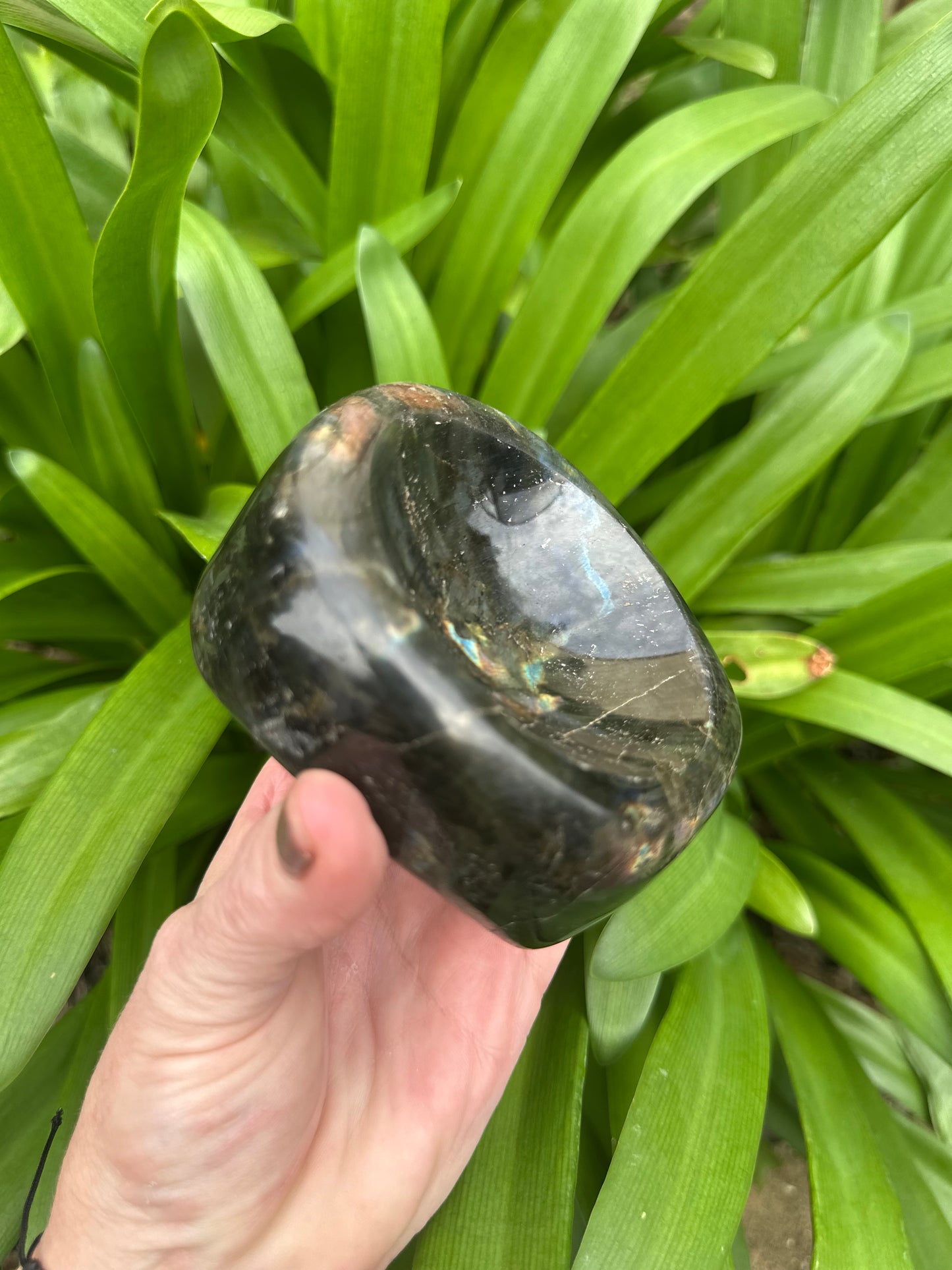 LABRADORITE BOWL - Genuine Crystal - Purple Blue Gold Flash - Chunky Size