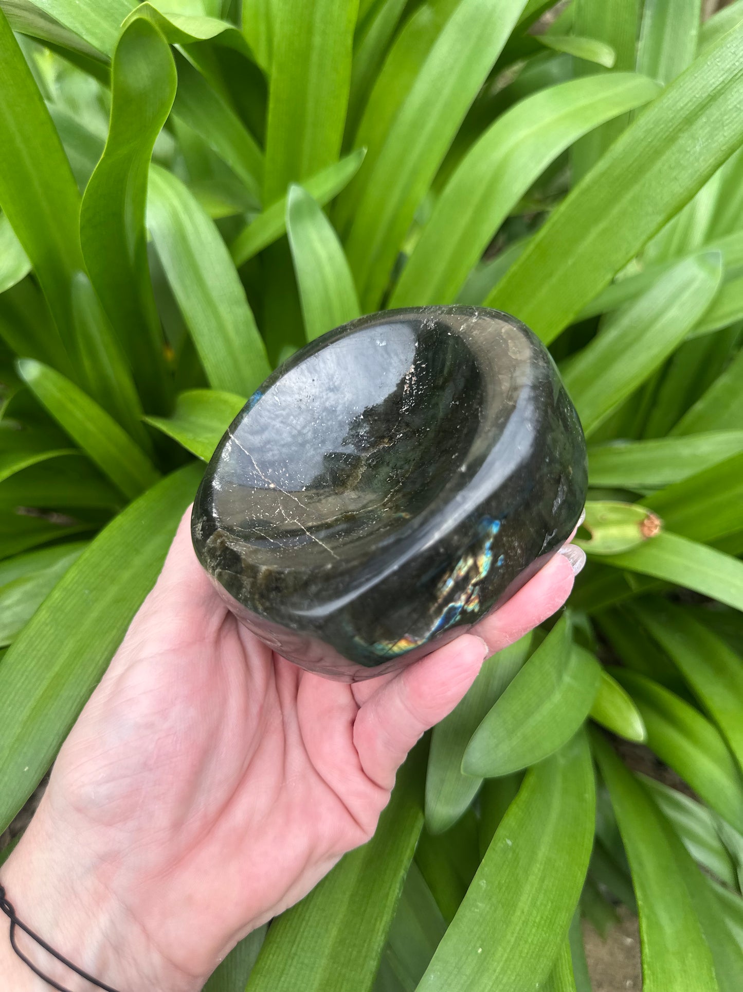 LABRADORITE BOWL - Genuine Crystal - Purple Blue Gold Flash - Chunky Size