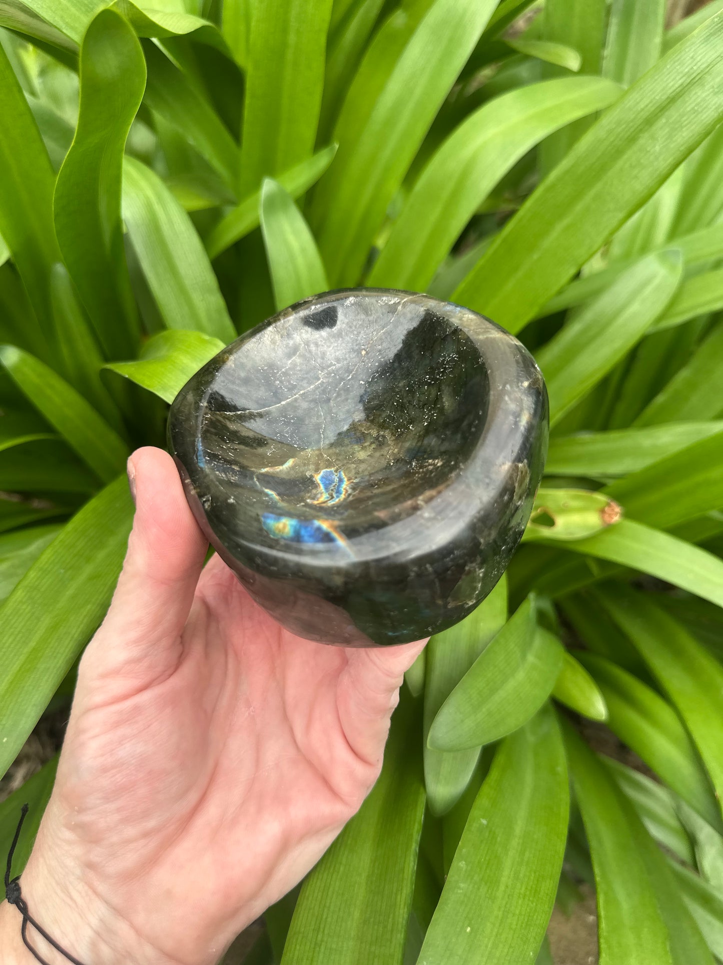 LABRADORITE BOWL - Genuine Crystal - Purple Blue Gold Flash - Chunky Size