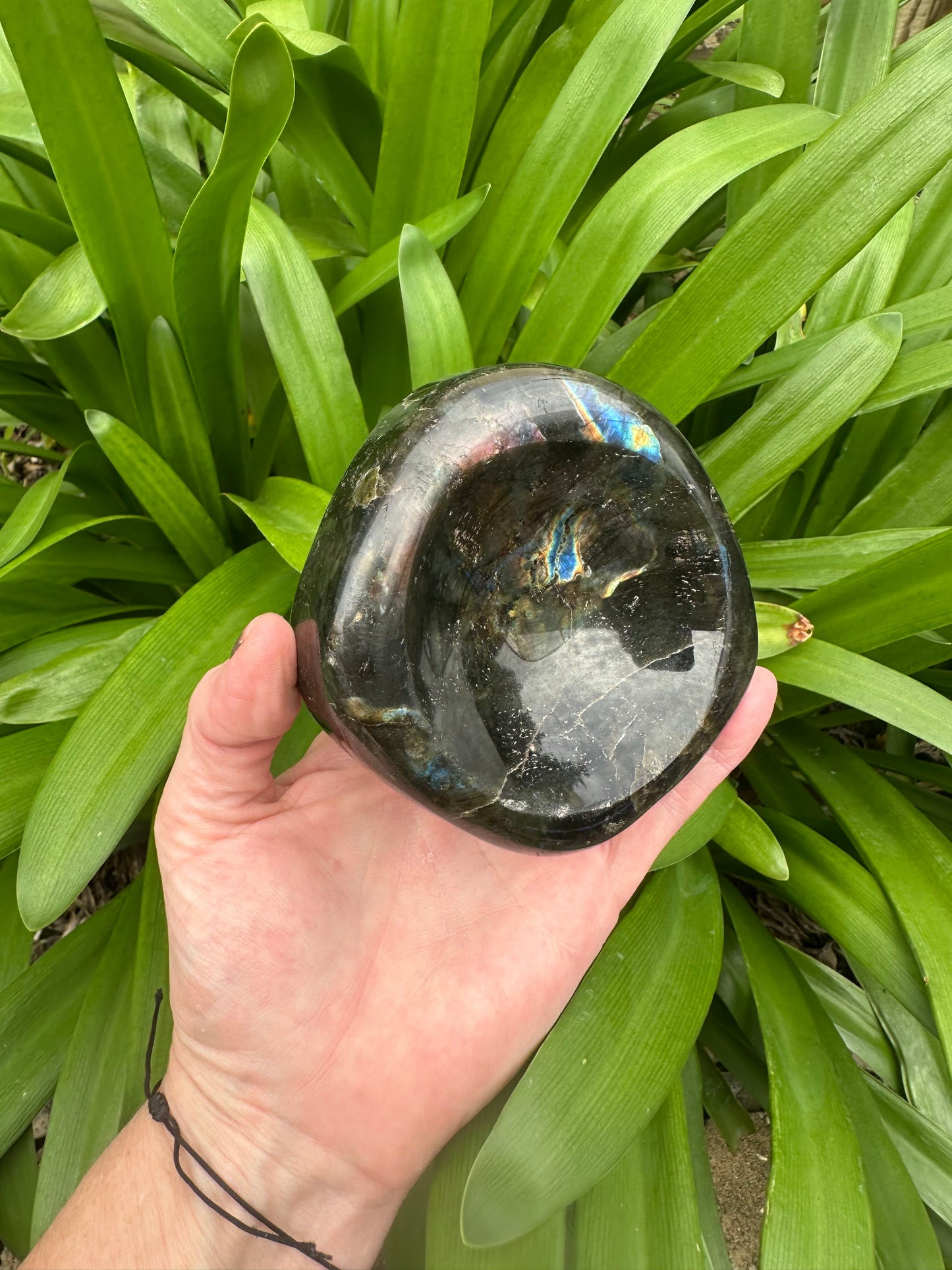 LABRADORITE BOWL - Genuine Crystal - Purple Blue Gold Flash - Chunky Size