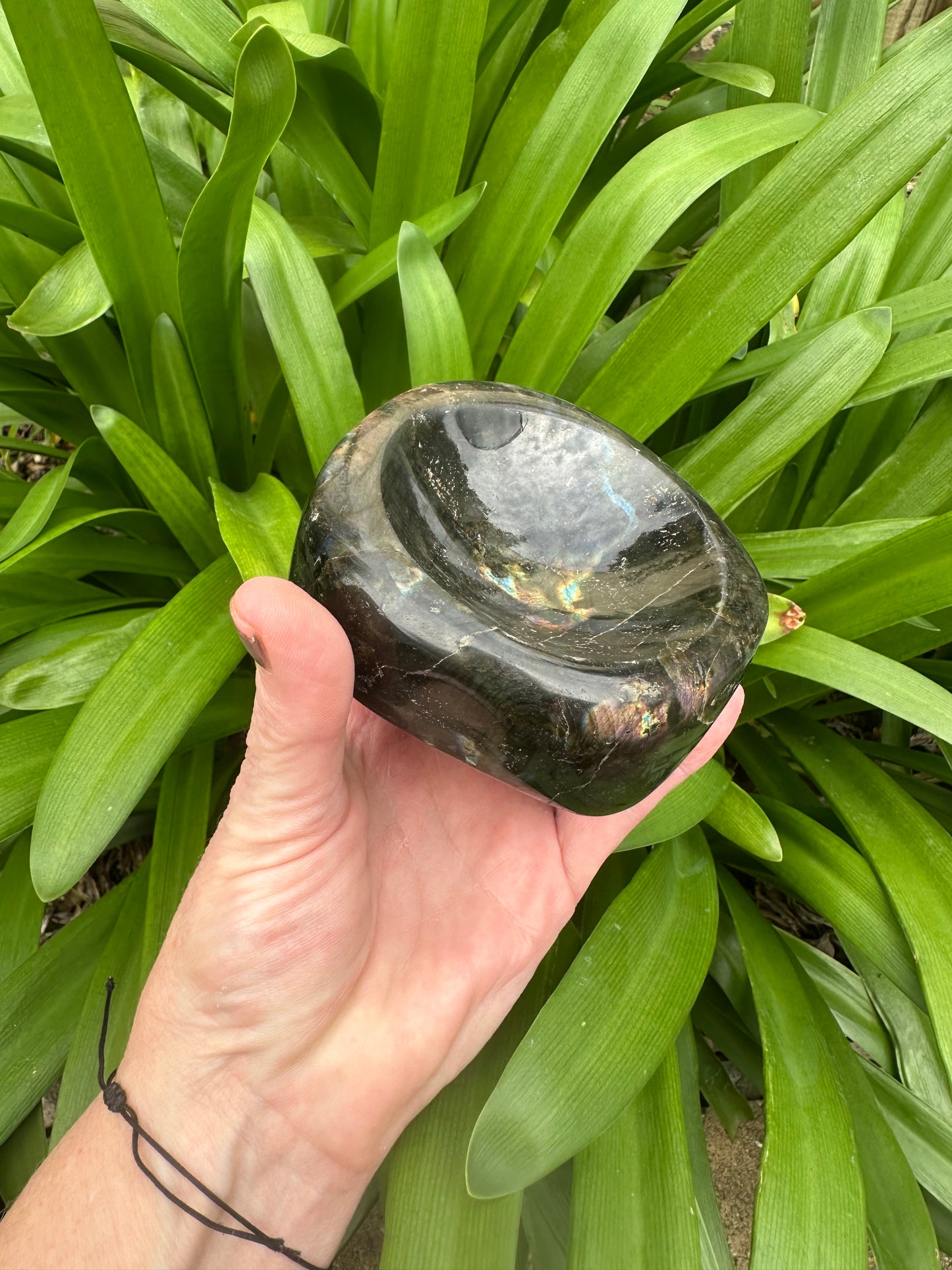 LABRADORITE BOWL - Genuine Crystal - Purple Blue Gold Flash - Chunky Size