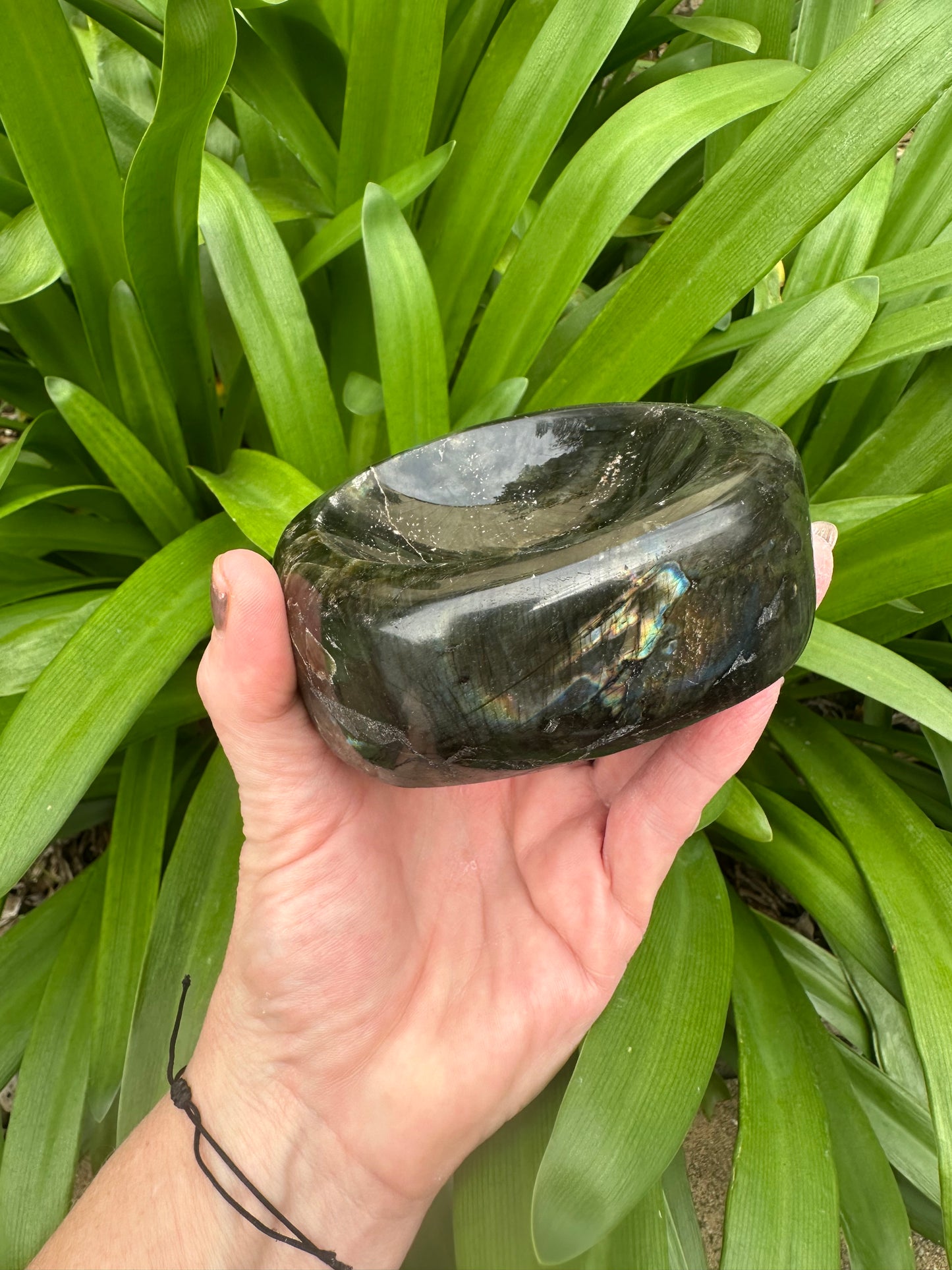 LABRADORITE BOWL - Genuine Crystal - Purple Blue Gold Flash - Chunky Size