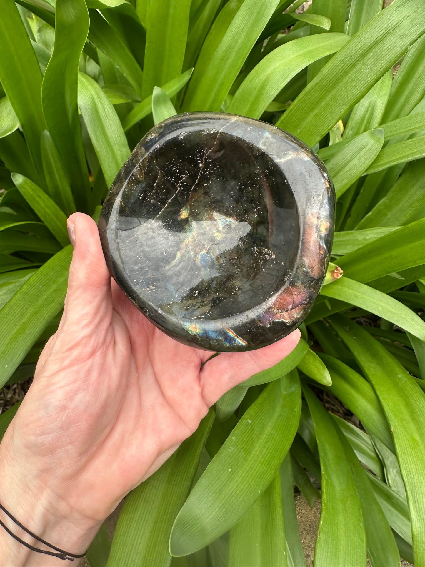 LABRADORITE BOWL - Genuine Crystal - Purple Blue Gold Flash - Chunky Size