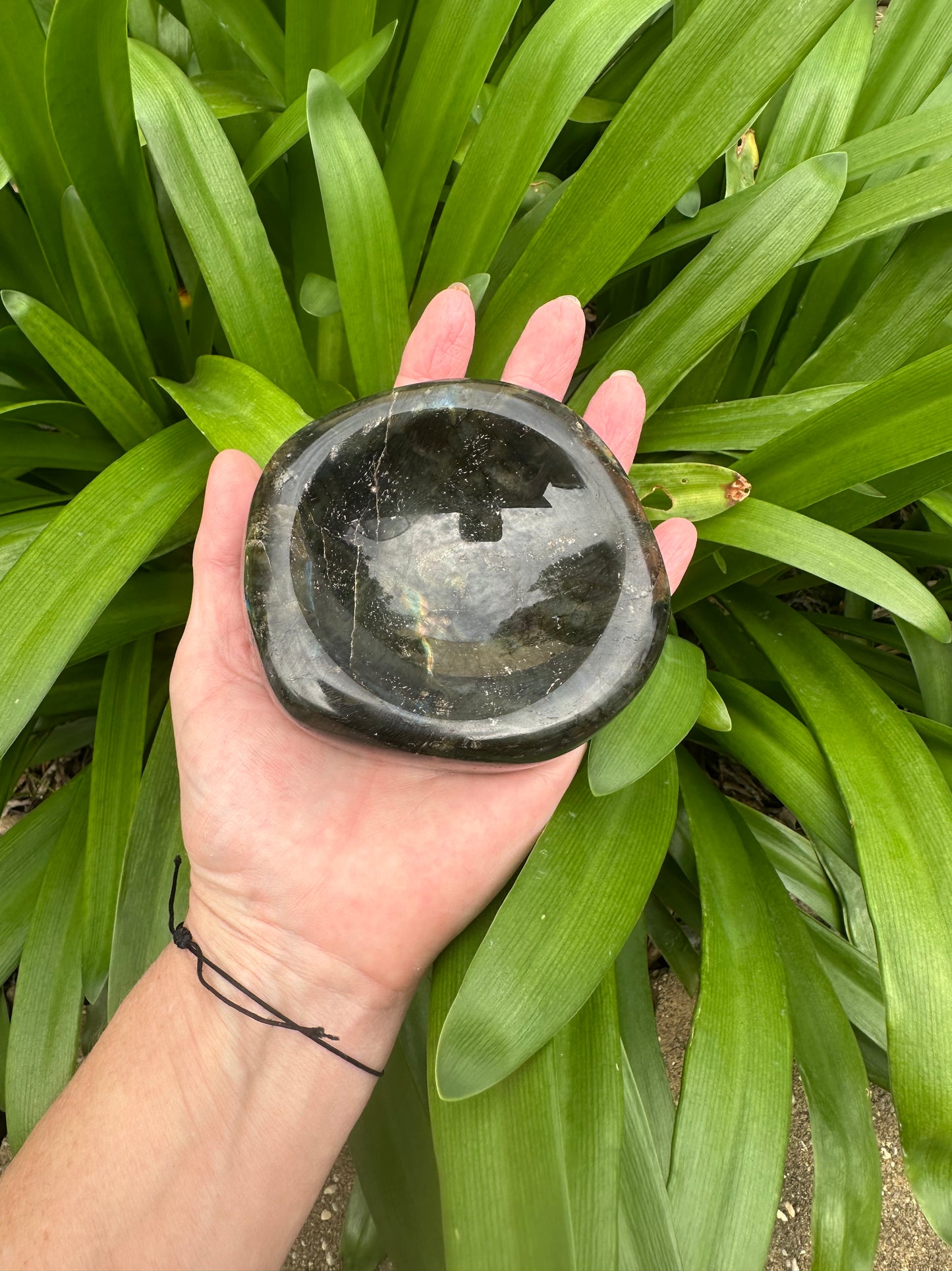 LABRADORITE BOWL - Genuine Crystal - Purple Blue Gold Flash - Chunky Size