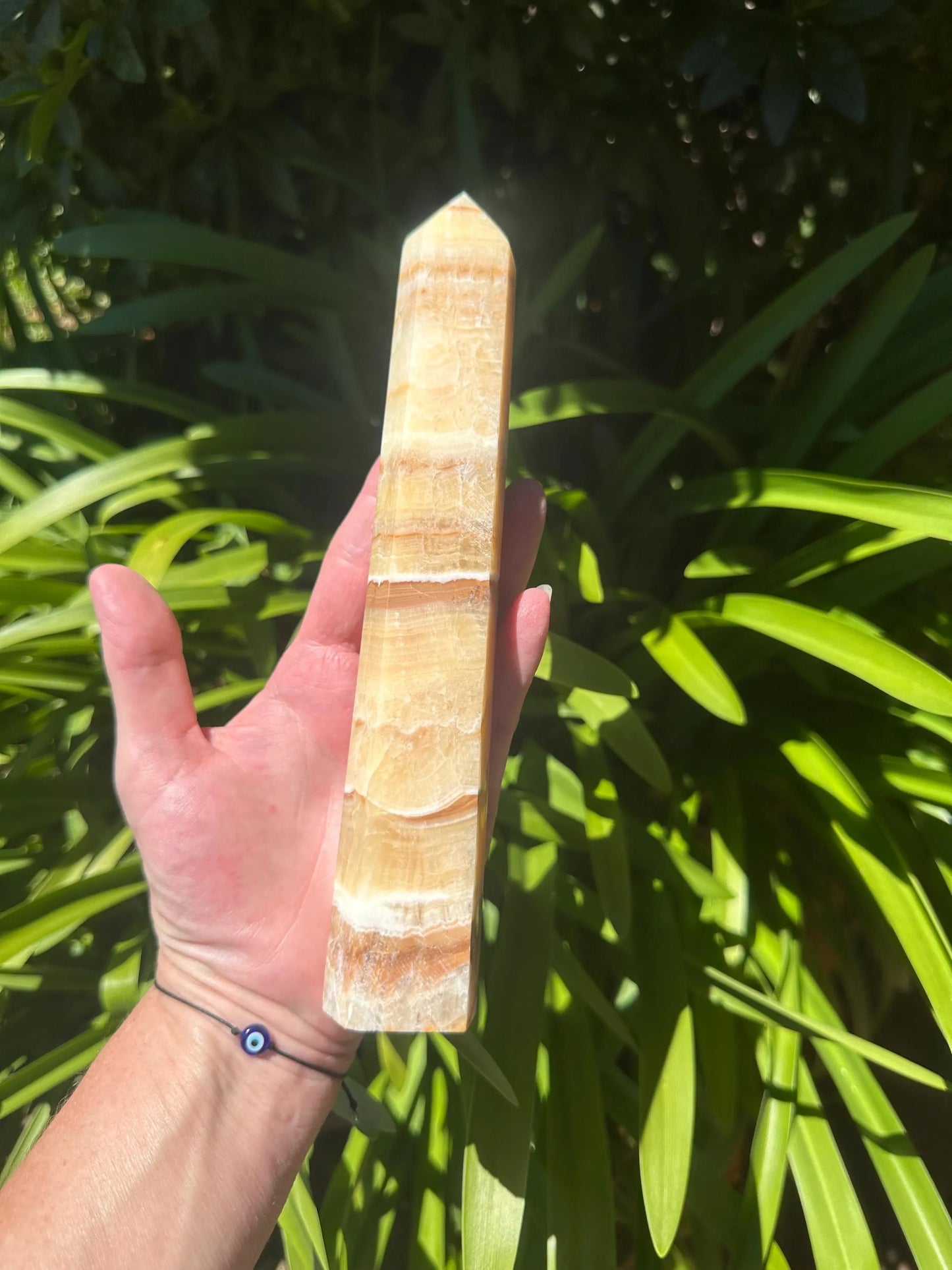 ORANGE BANDED CALCITE TOWER