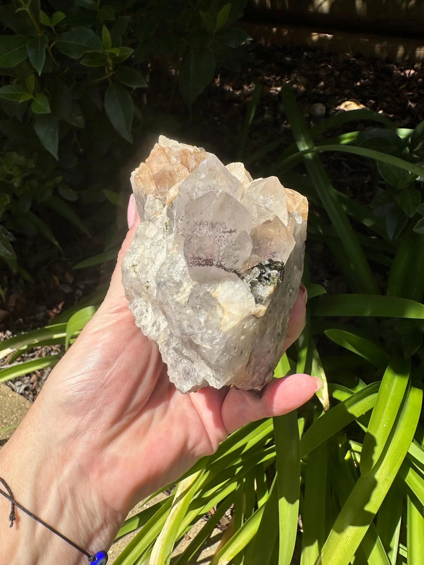 QUARTZ with Epidote, Strawberry Quartz SPECIMEN
