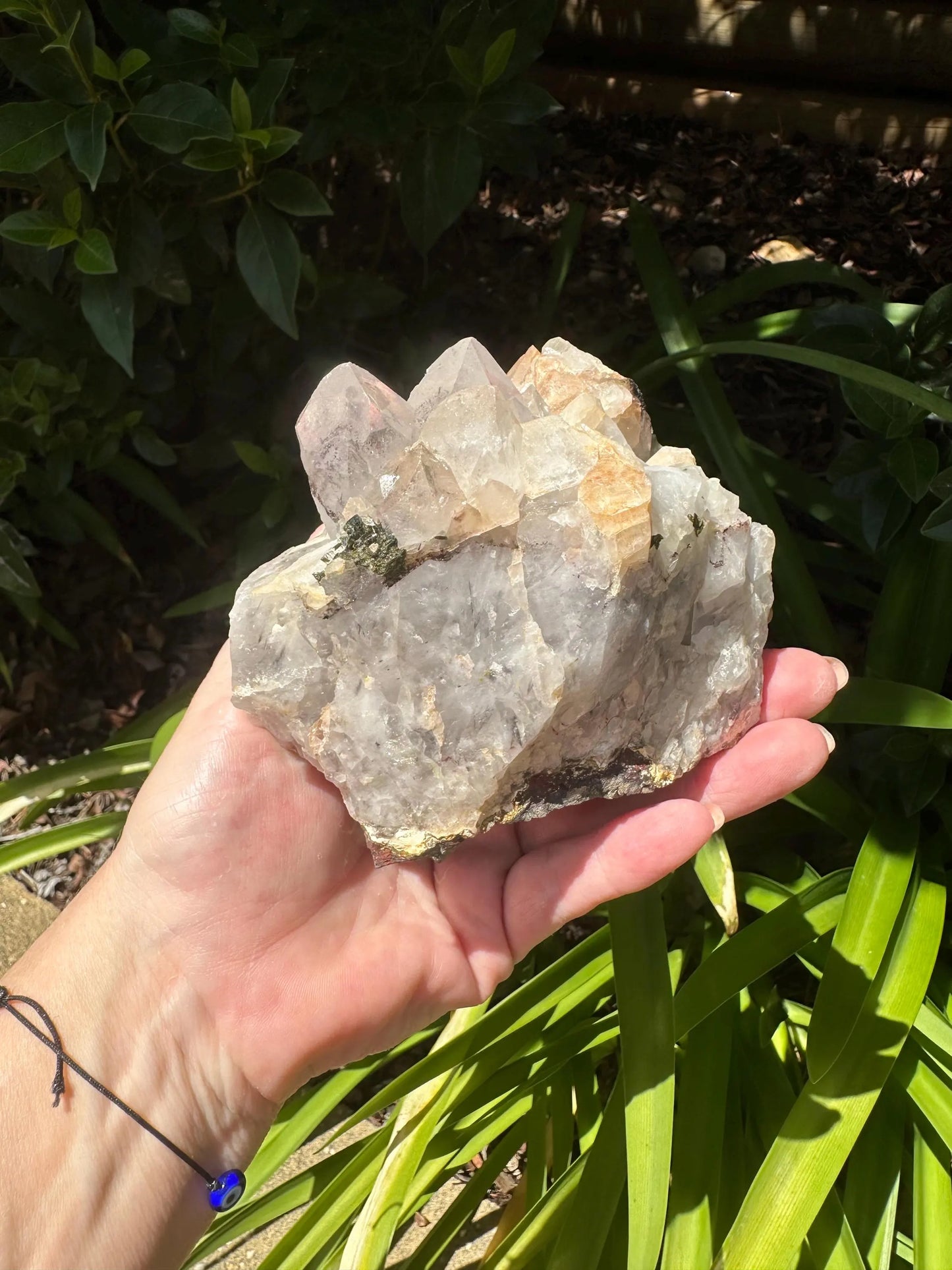 QUARTZ with Epidote, Strawberry Quartz SPECIMEN