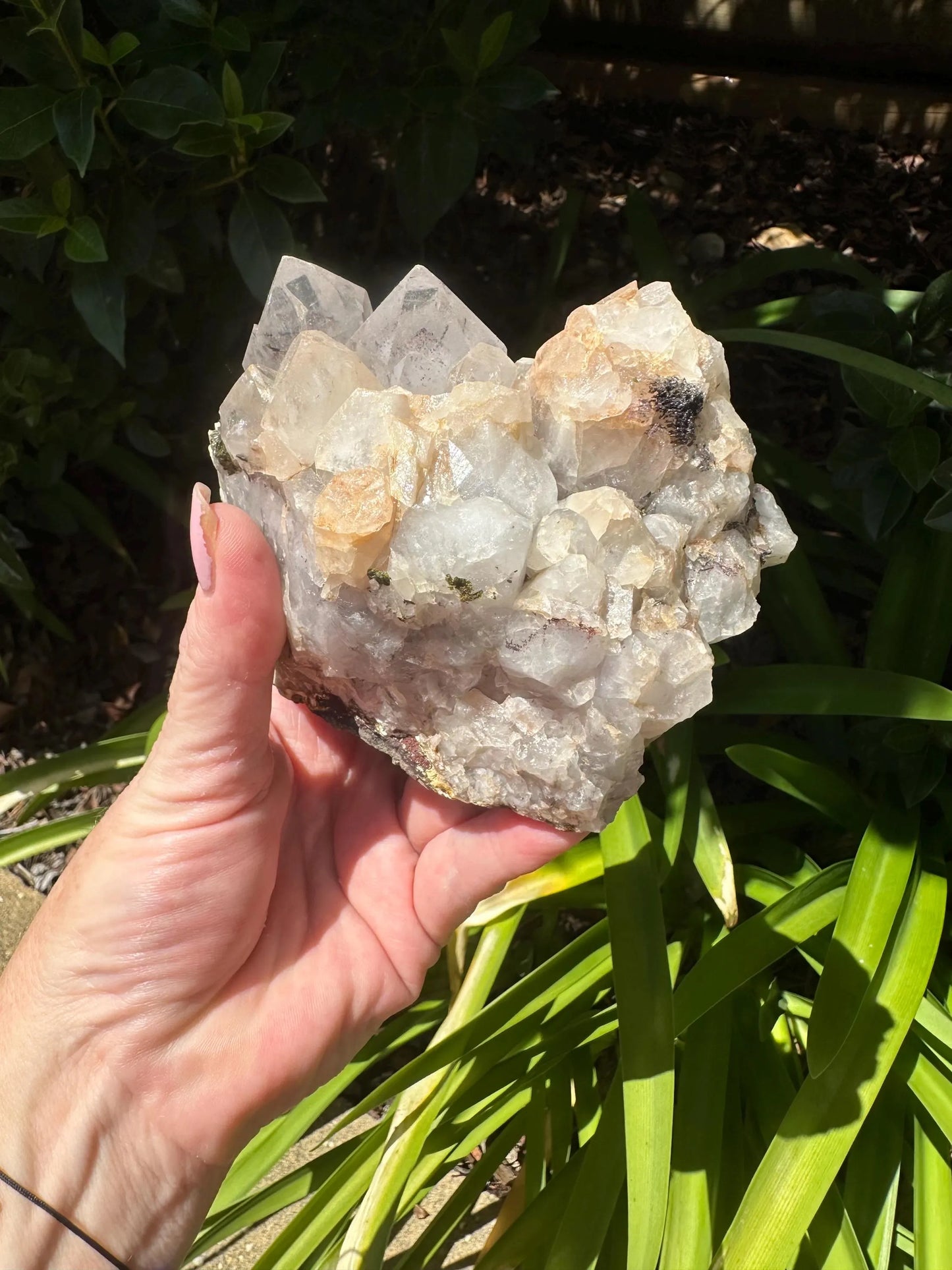 QUARTZ with Epidote, Strawberry Quartz SPECIMEN