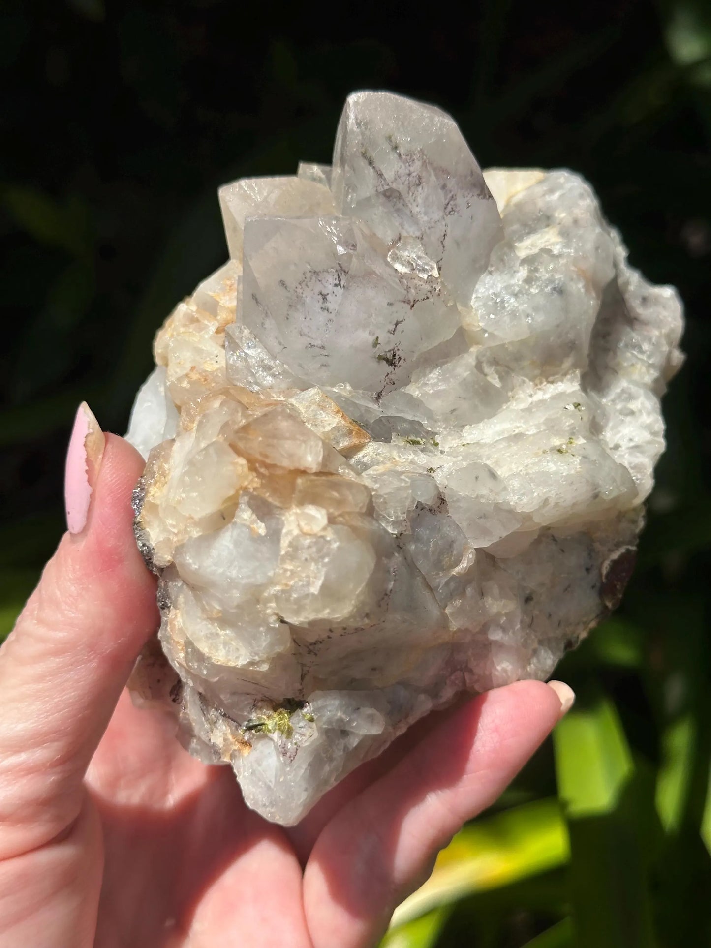 QUARTZ with Epidote, Strawberry Quartz SPECIMEN