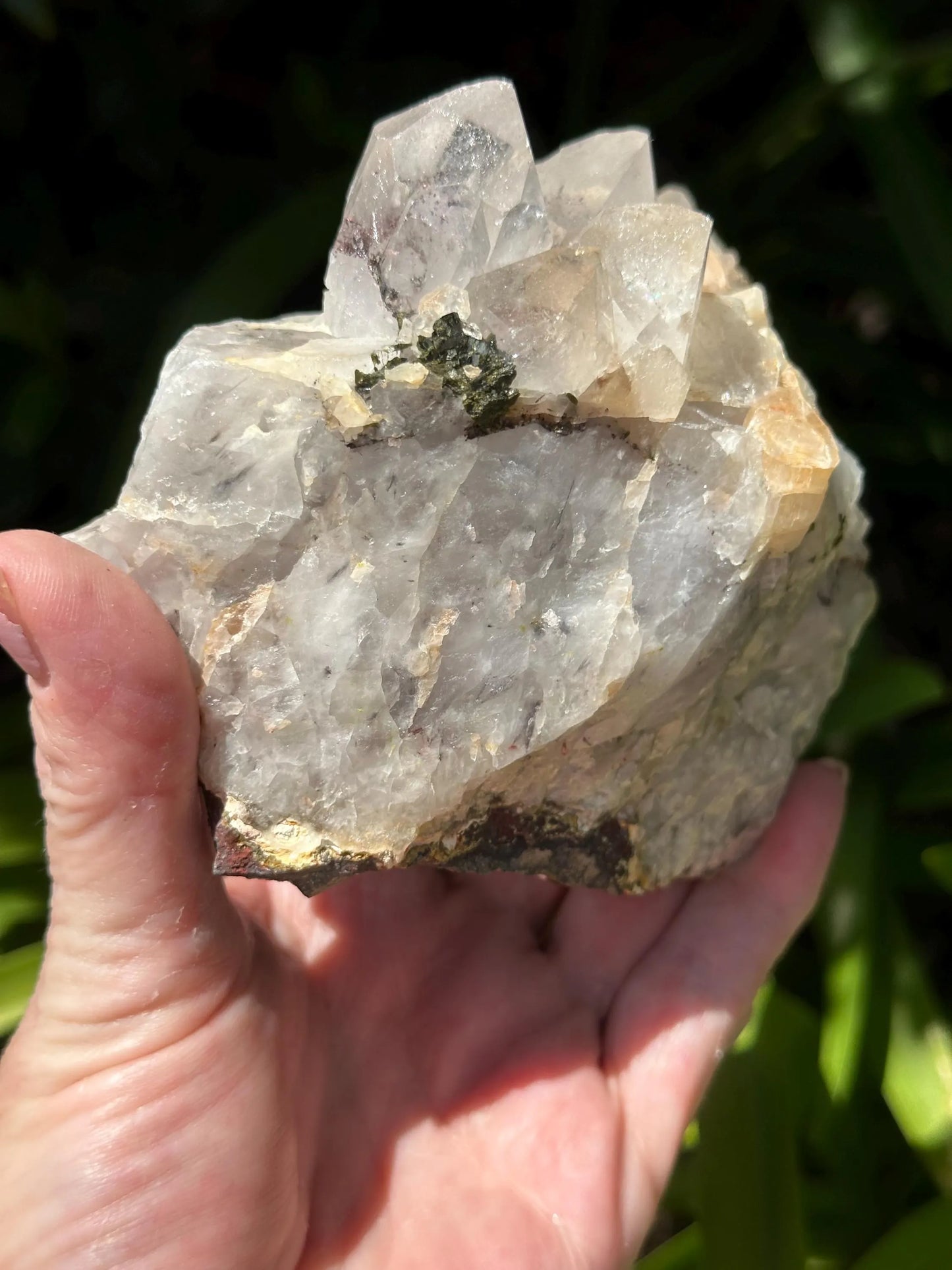 QUARTZ with Epidote, Strawberry Quartz SPECIMEN