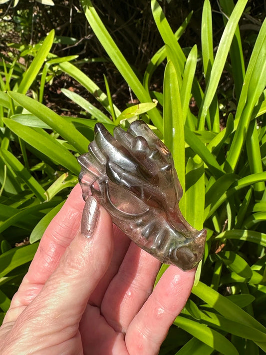 SMOKY Quartz CLEAR Quartz DRAGONHEAD
