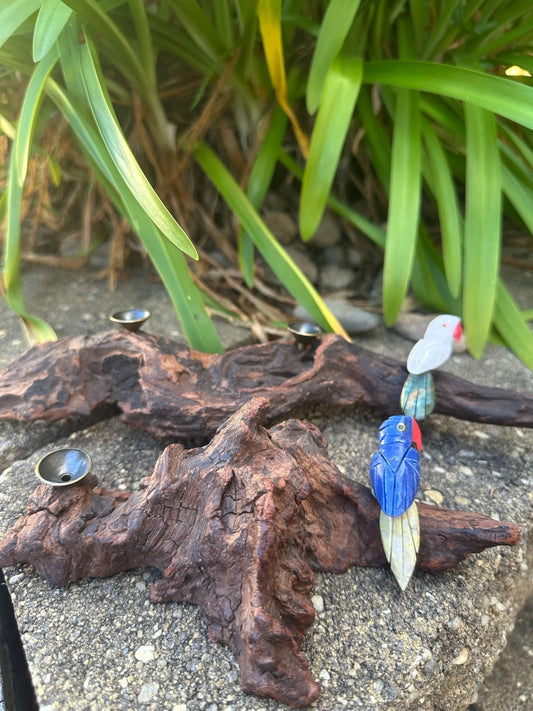 CRYSTAL BIRD and WOOD Sphere holder