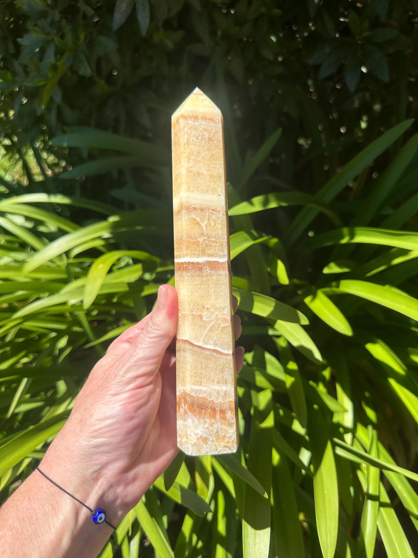ORANGE BANDED CALCITE TOWER