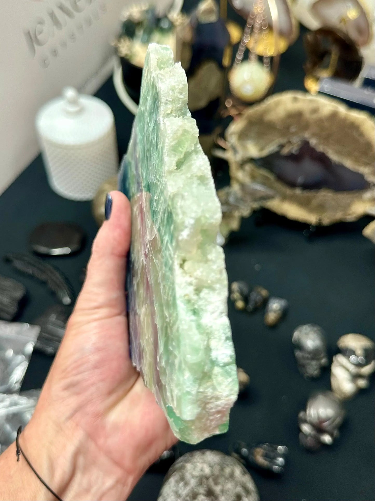 FLUORITE SLAB and stand