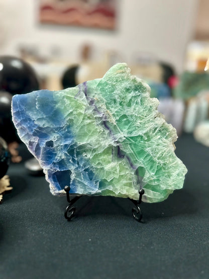FLUORITE SLAB and stand