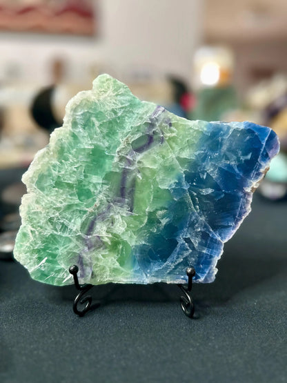 FLUORITE SLAB and stand