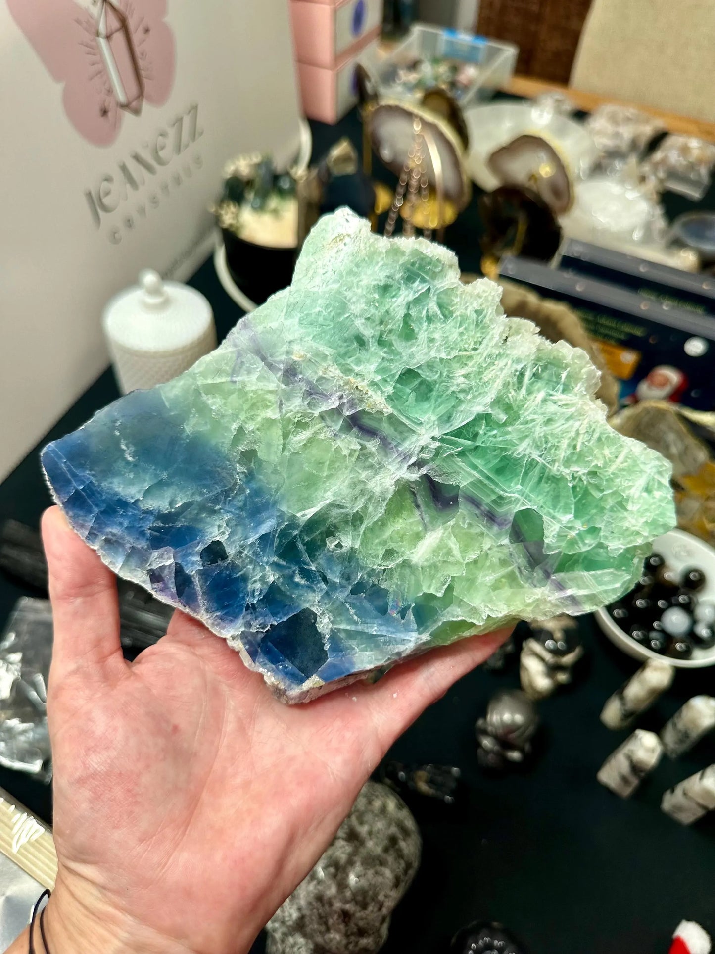 FLUORITE SLAB and stand